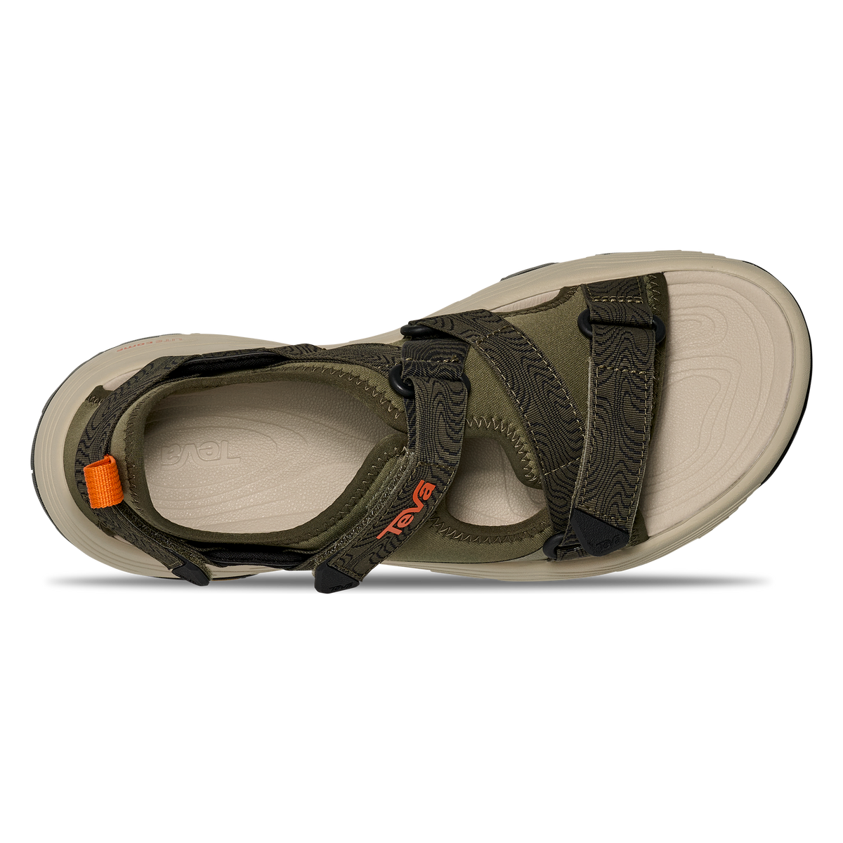 Teva Grandview Max men's hiking sandal in Olive, top view