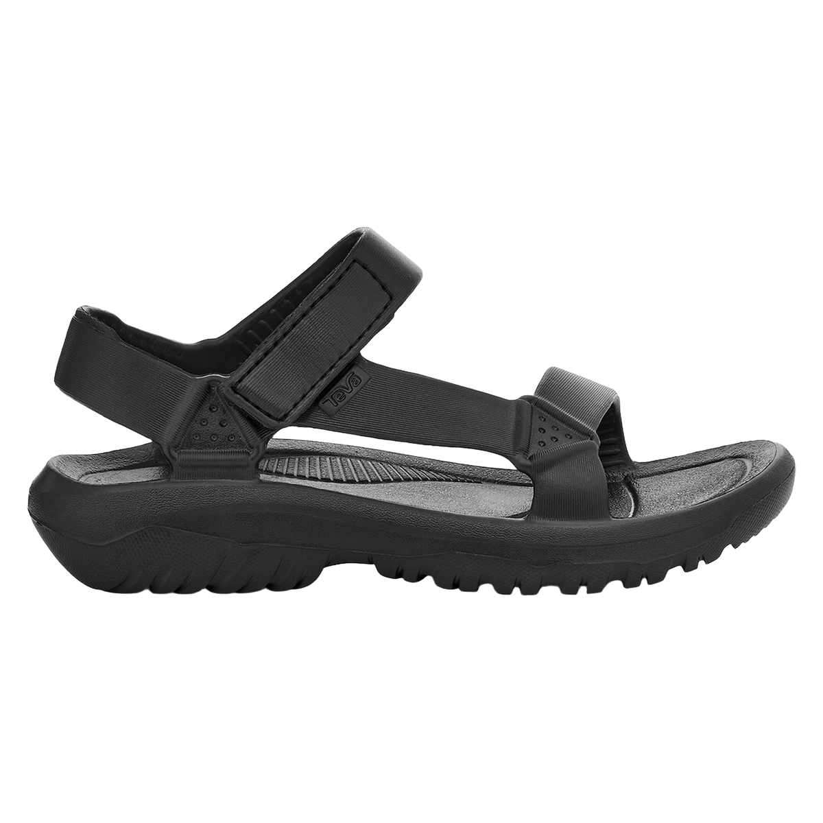 Teva Hurricane Drift women's sandal in Black/Black, side view