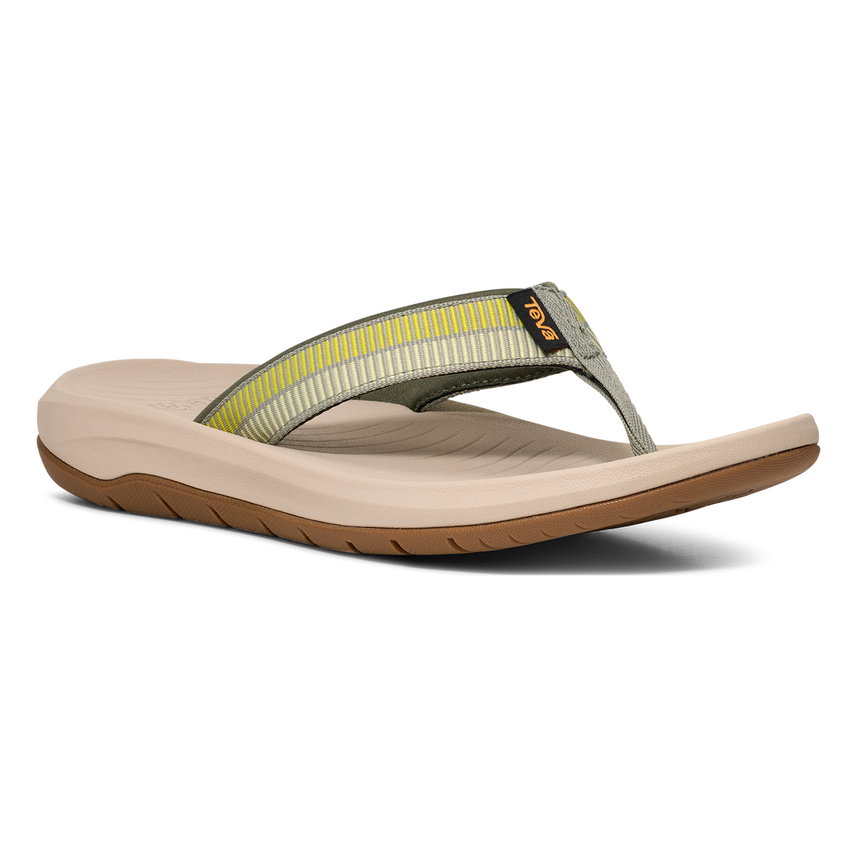 Teva Hurricane Flip women's jandal in Archive Ladder Seagrass, angle view