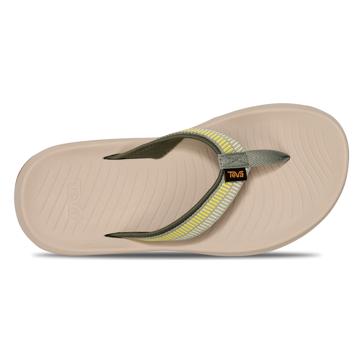 Teva Hurricane Flip women's jandal in Archive Ladder Seagrass, top view