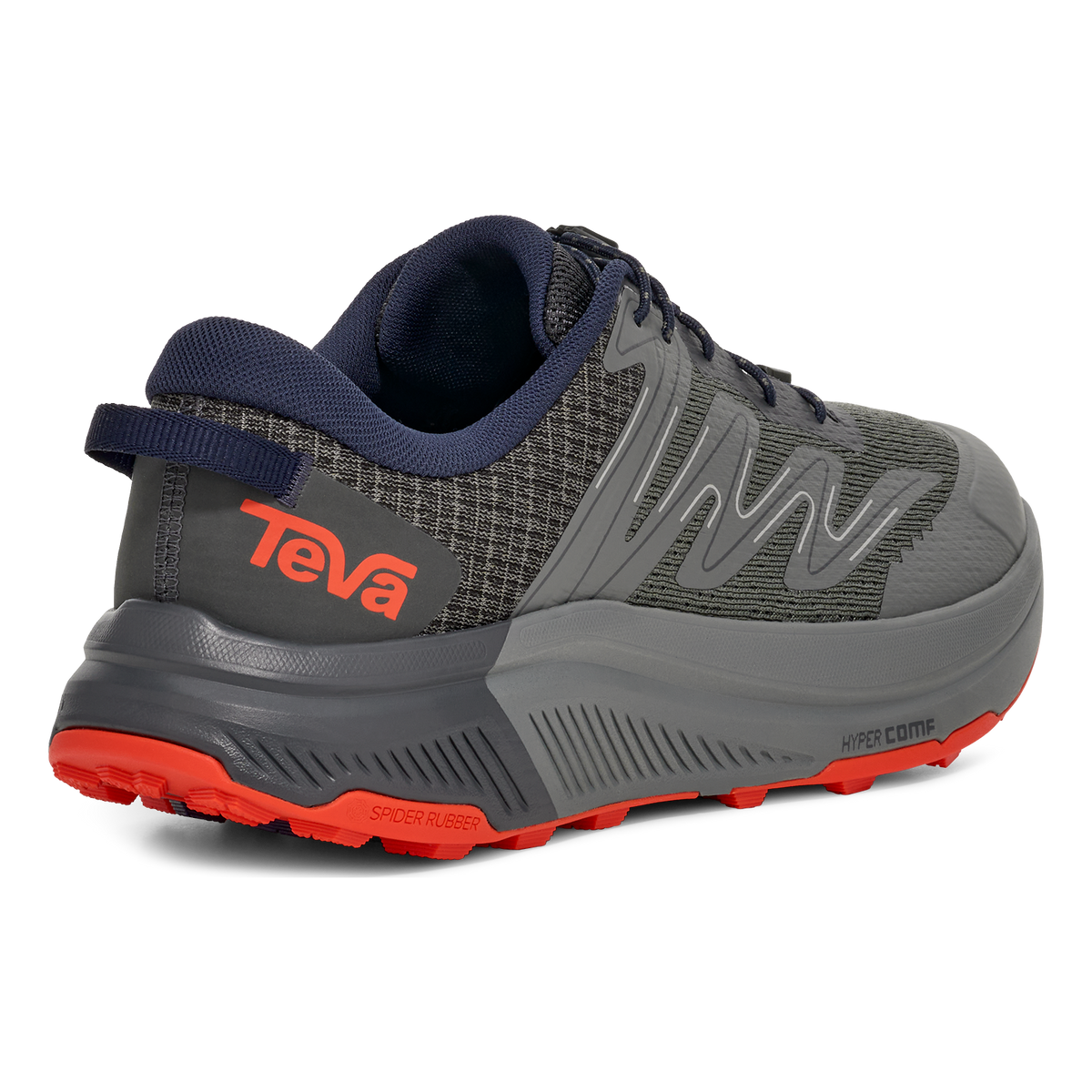 Teva Hurricane Trailsetter men's trail shoe in Grey/Navy, back angle