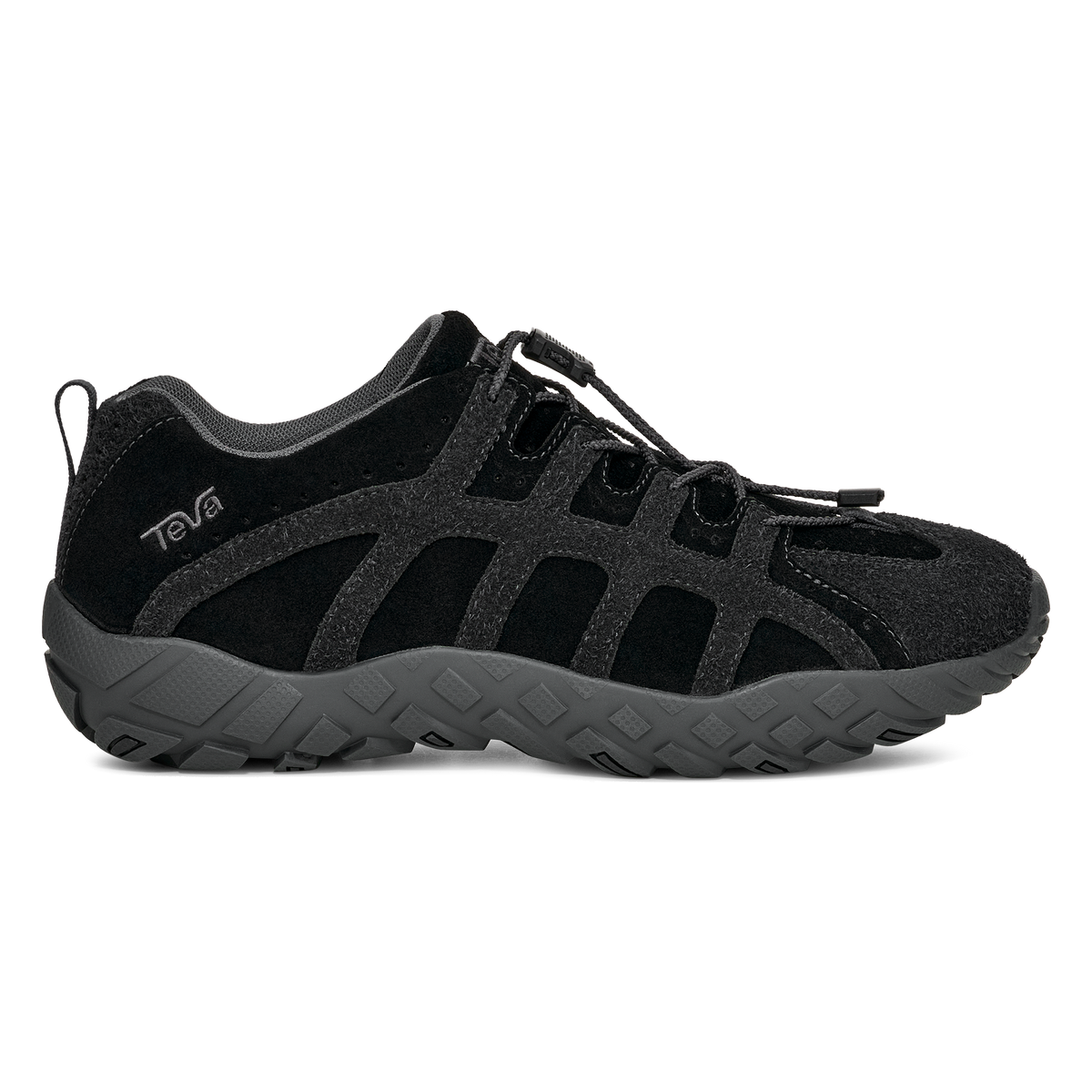 Teva NeoGamma Leather women's sneaker in Black, side view