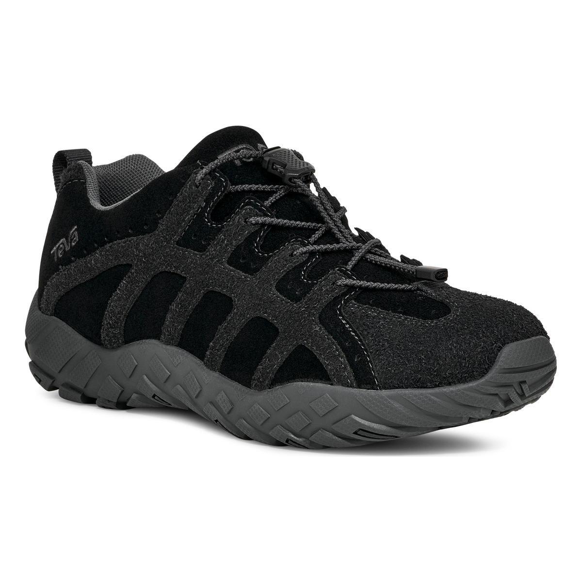 Teva NeoGamma Leather women's sneaker in Black, angle view