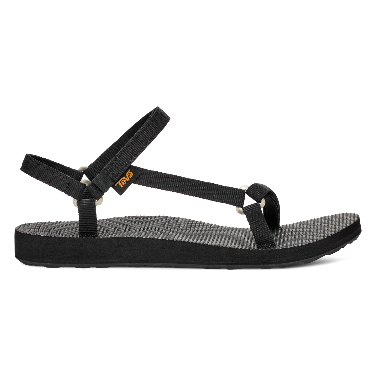 Teva Original Universal Slim women's sandal in Black, side view