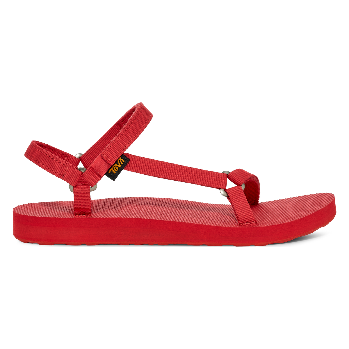 Teva Original Universal Slim women's sandal in Fiery Red, side view