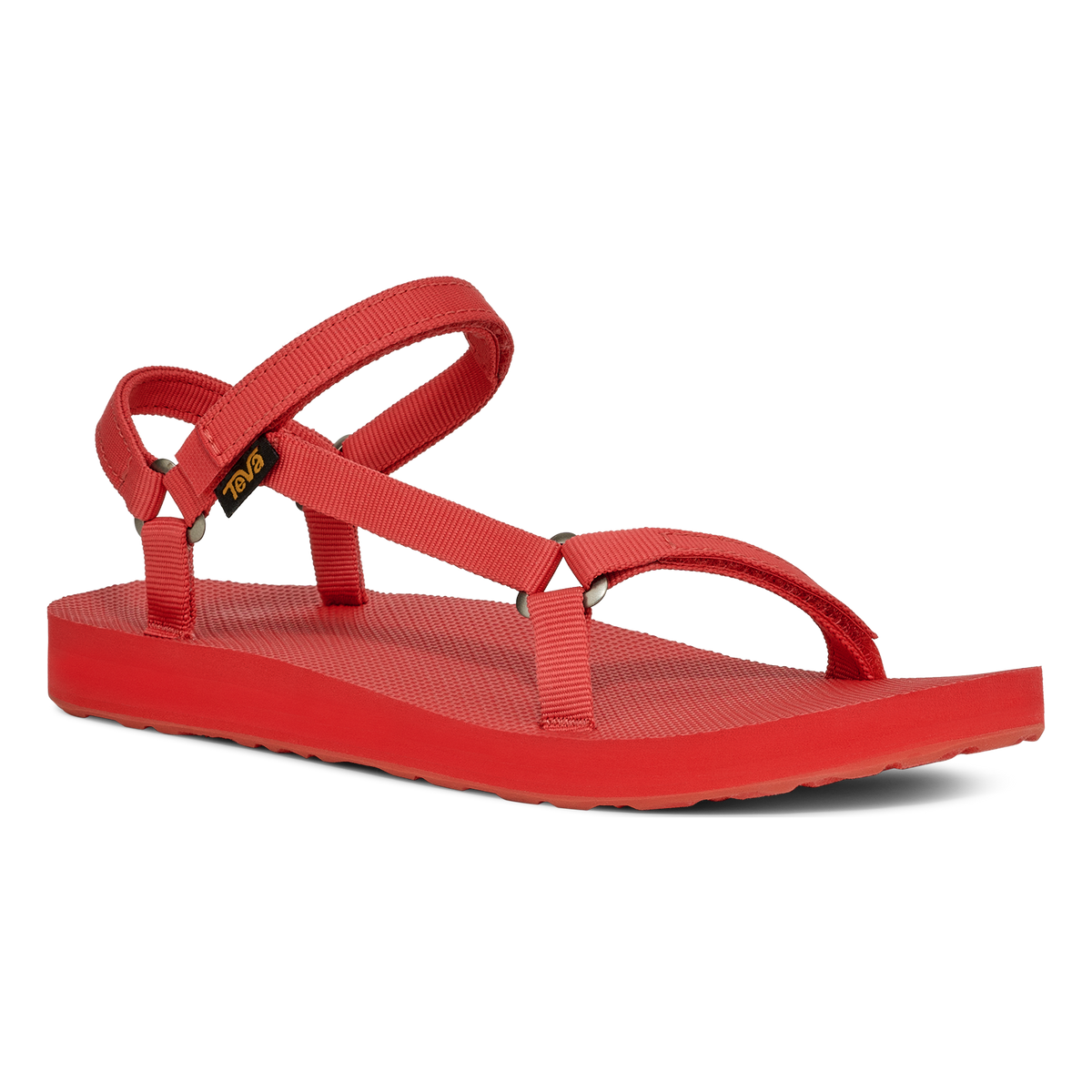 Teva Original Universal Slim women's sandal in Fiery Red, angle view