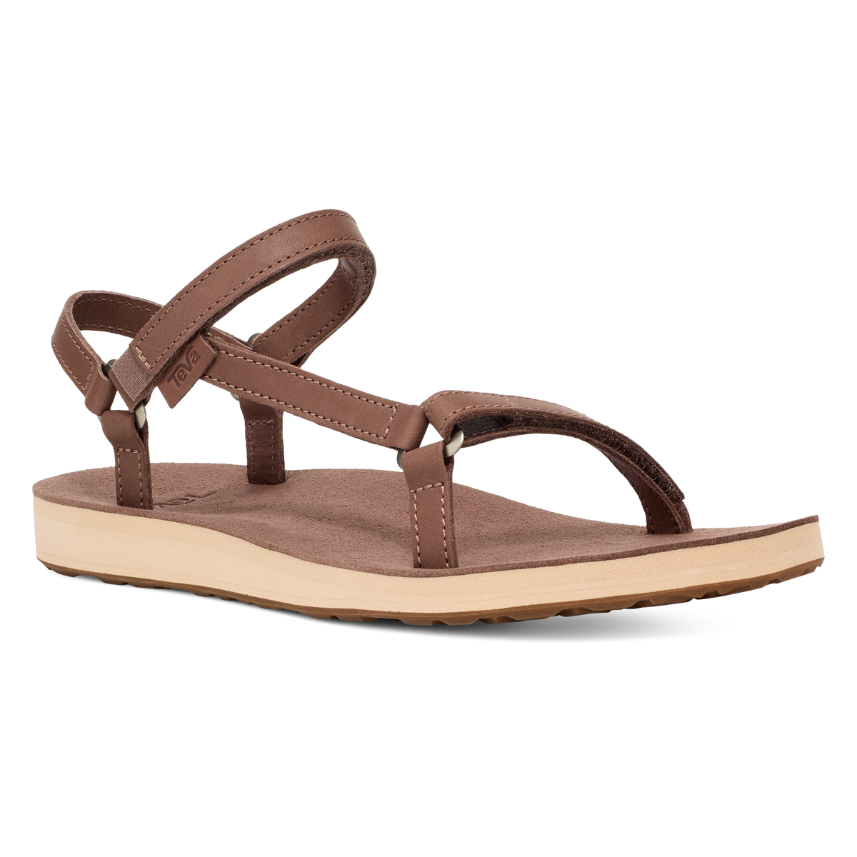 Teva Original Universal Slim Leather women's sandal in Acorn, angle view