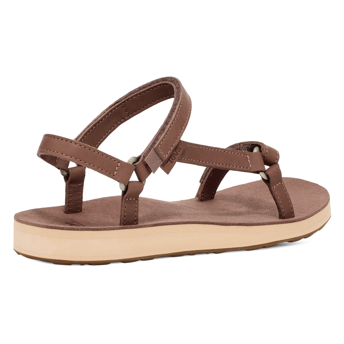 Teva Original Universal Slim Leather women's sandal in Acorn, back angle