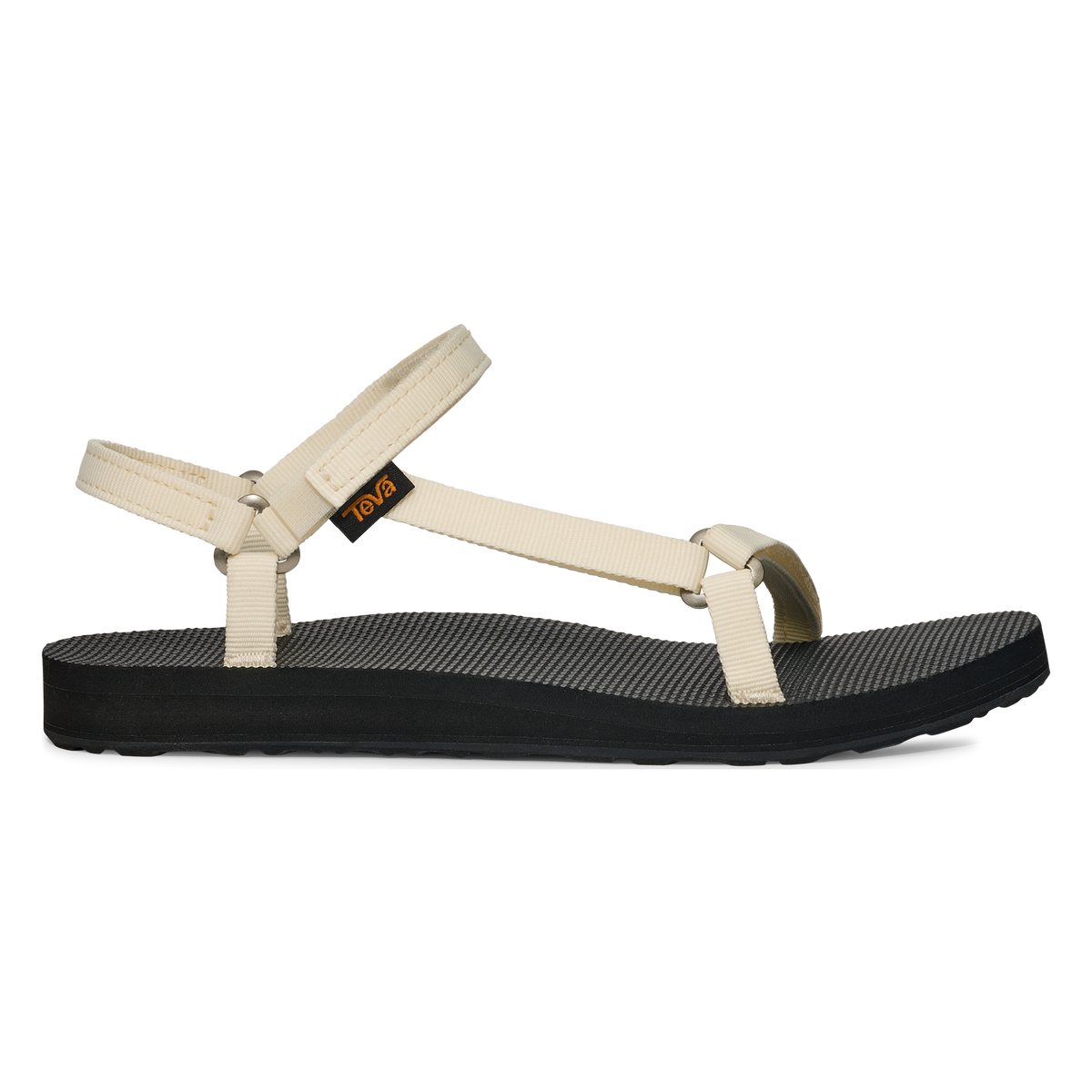 Teva Original Universal Slim women's sandal in White/Black, side view