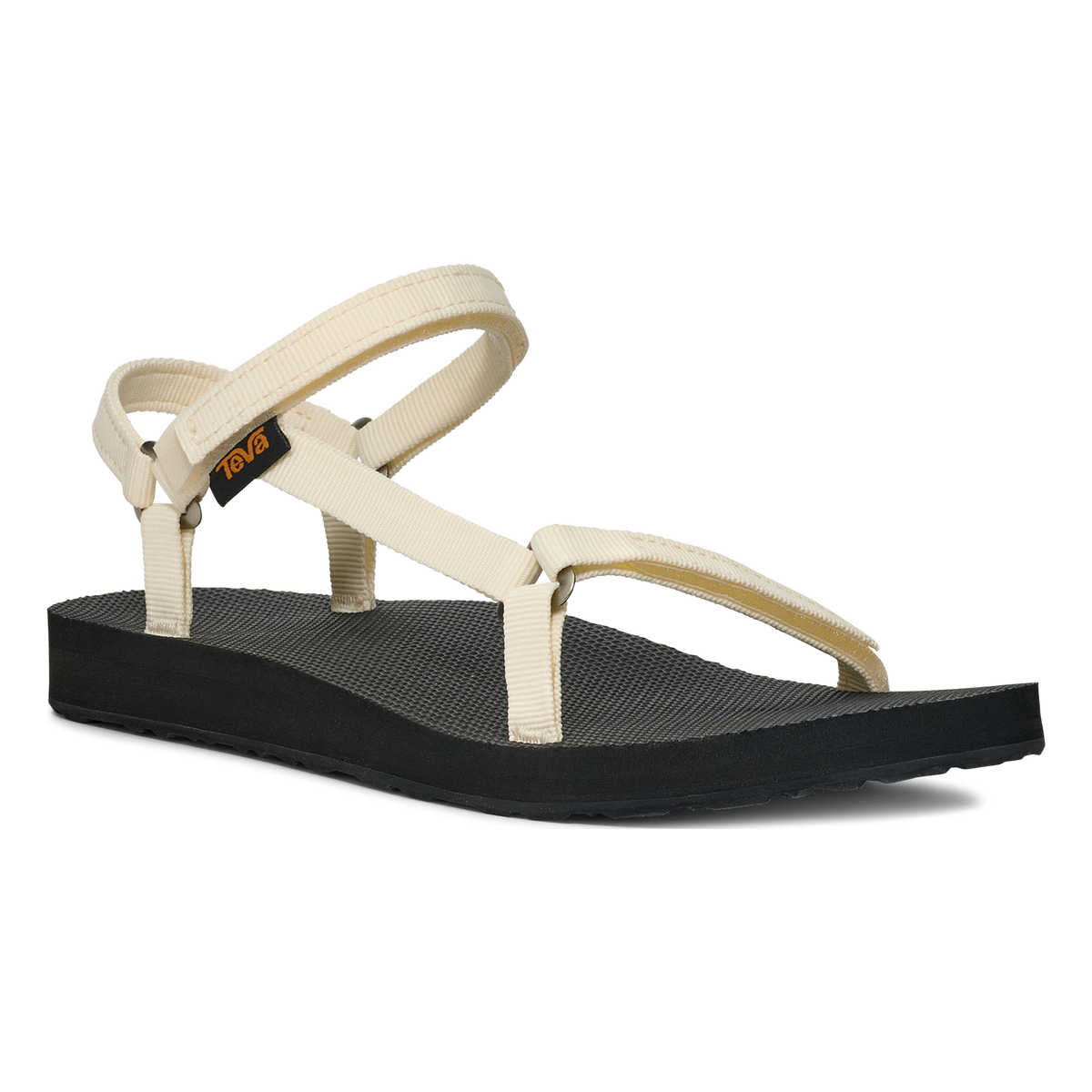 Teva Original Universal Slim women's sandal in White/Black, angle view