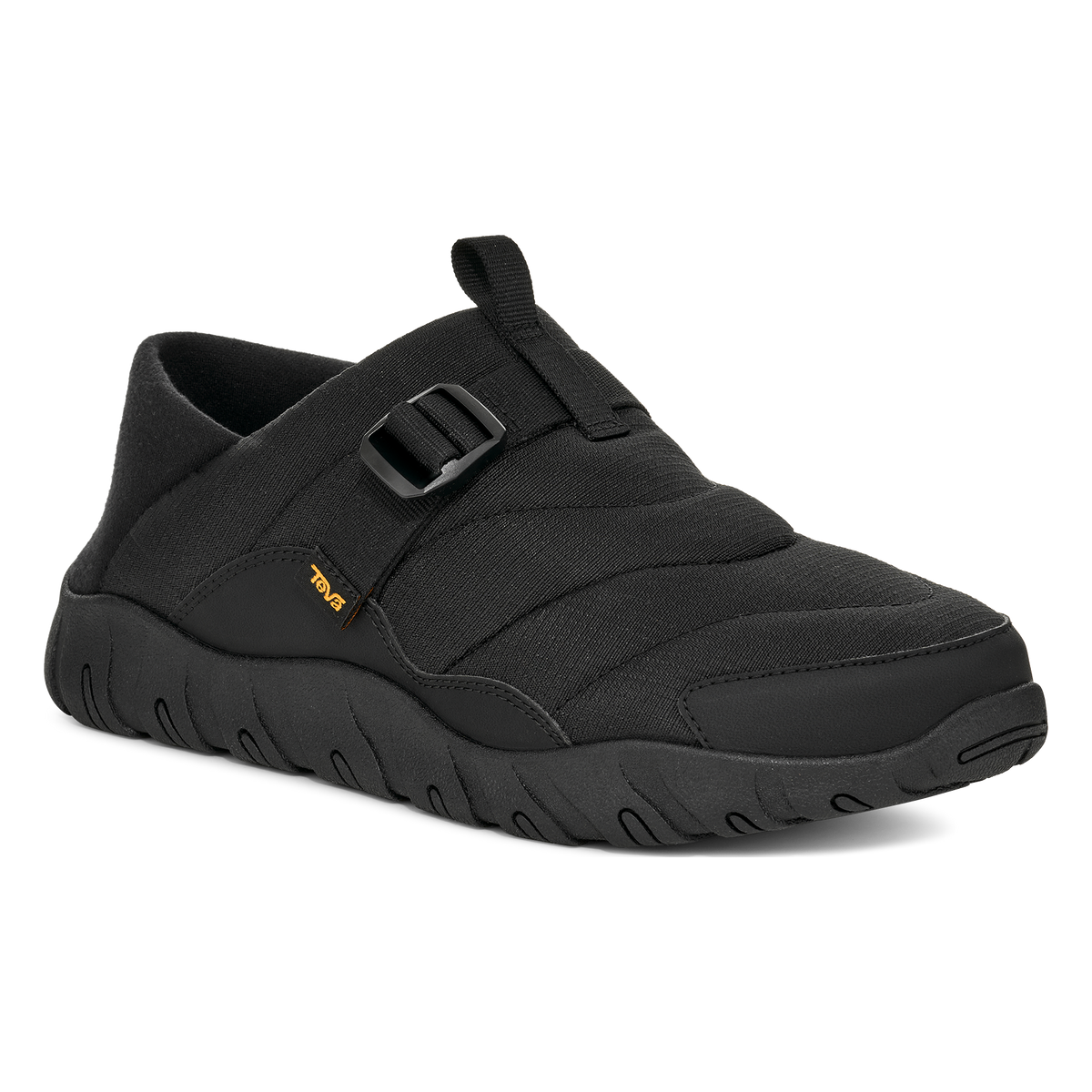 Teva ReEmber Camp men's slip-on shoe in Black, angle view