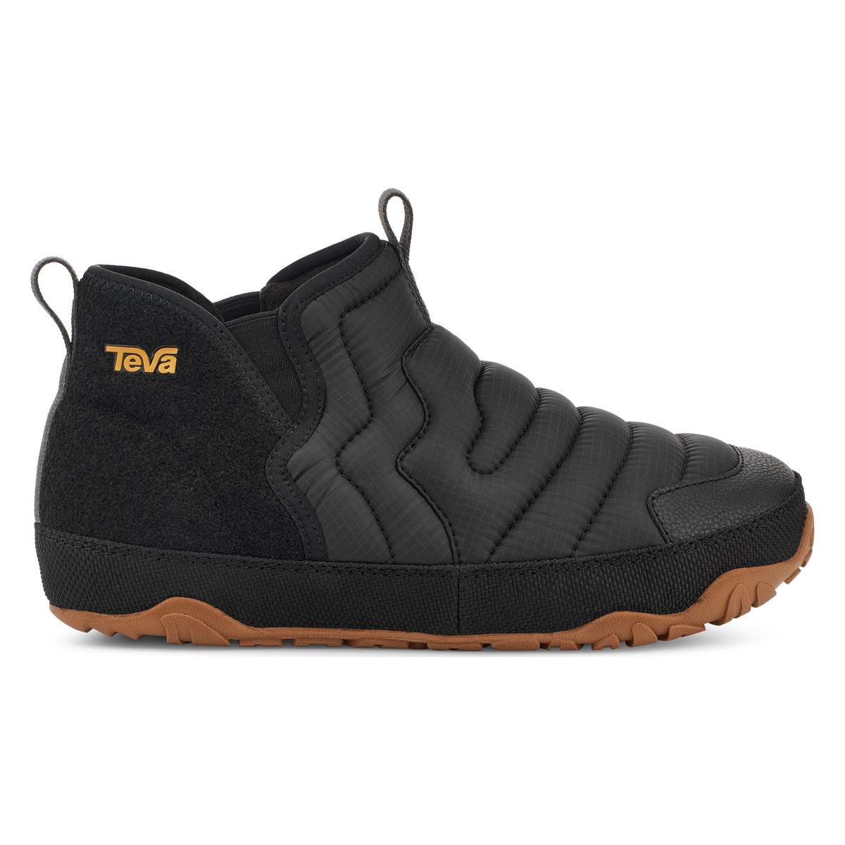 Teva ReEmber Terrain Mid women's slip-on boot in Black, side view