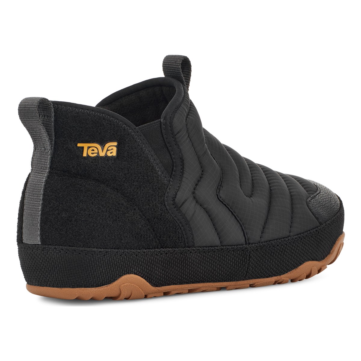 Teva ReEmber Terrain Mid women's slip-on boot in Black, back angle