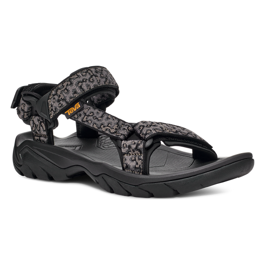 Teva Terra Fi 5 Universal men's hiking sandal in Magma Black/Grey, angle view