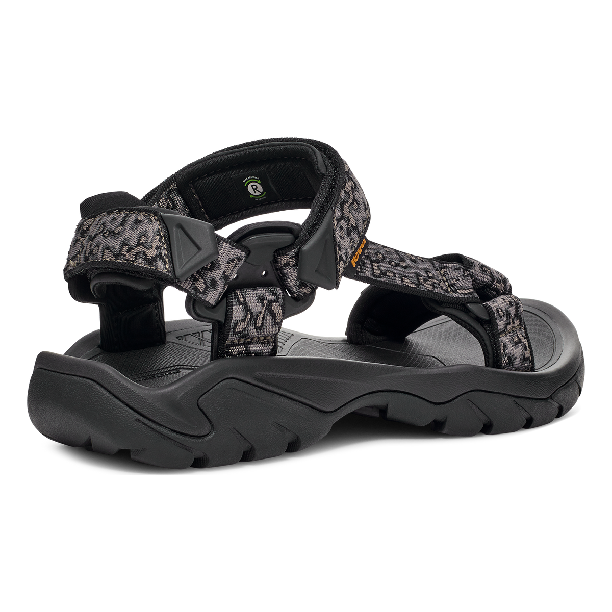 Teva Terra Fi 5 Universal men's hiking sandal in Magma Black/Grey, back angle