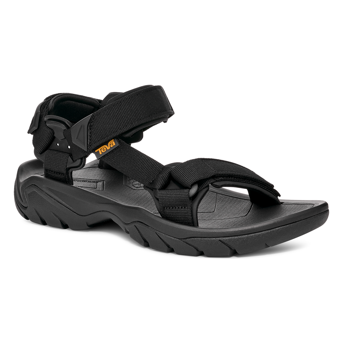 Teva Terra Fi 5 Universal men's hiking sandal in Black, angle view