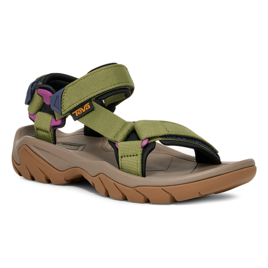 Teva Terra Fi 5 Universal women's hiking sandal in Iguana, angle view