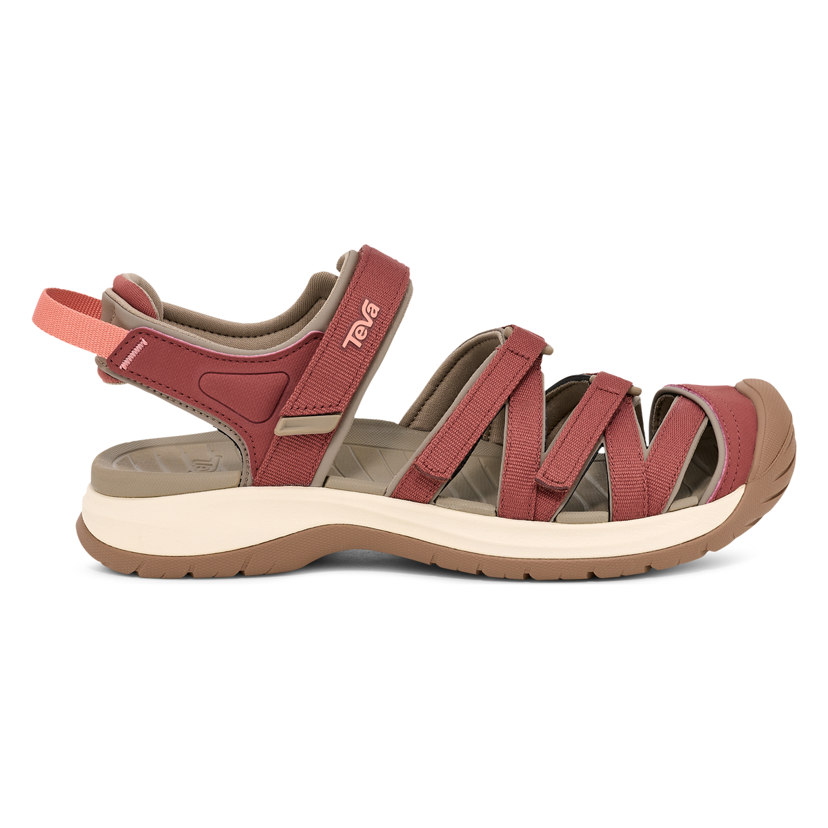 Teva Tirra Sport CT women's closed-toe sandal in Mahogany, side view