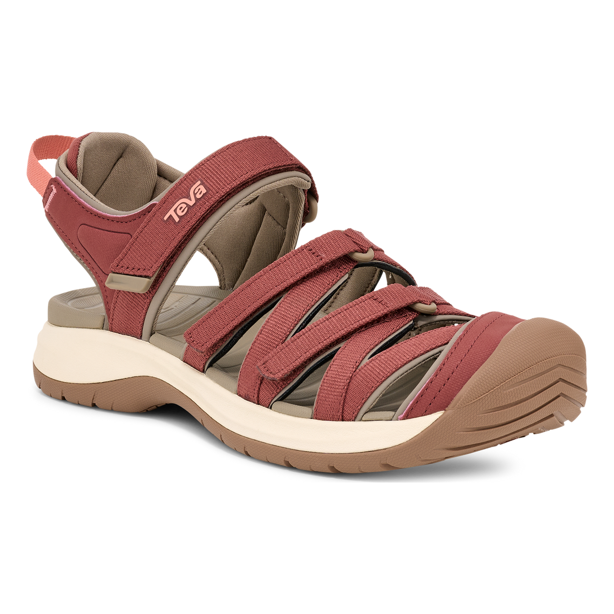 Teva Tirra Sport CT women's closed-toe sandal in Mahogany, angle view
